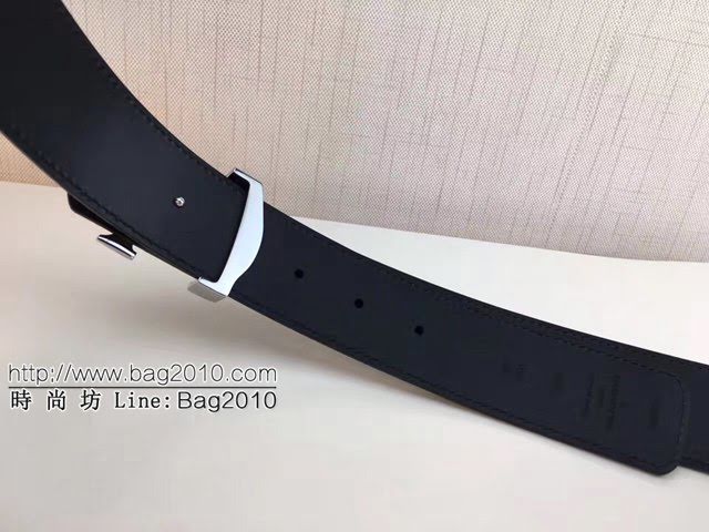 LV新款男士皮帶 路易威登黑花掛扣腰帶  jjp2239
